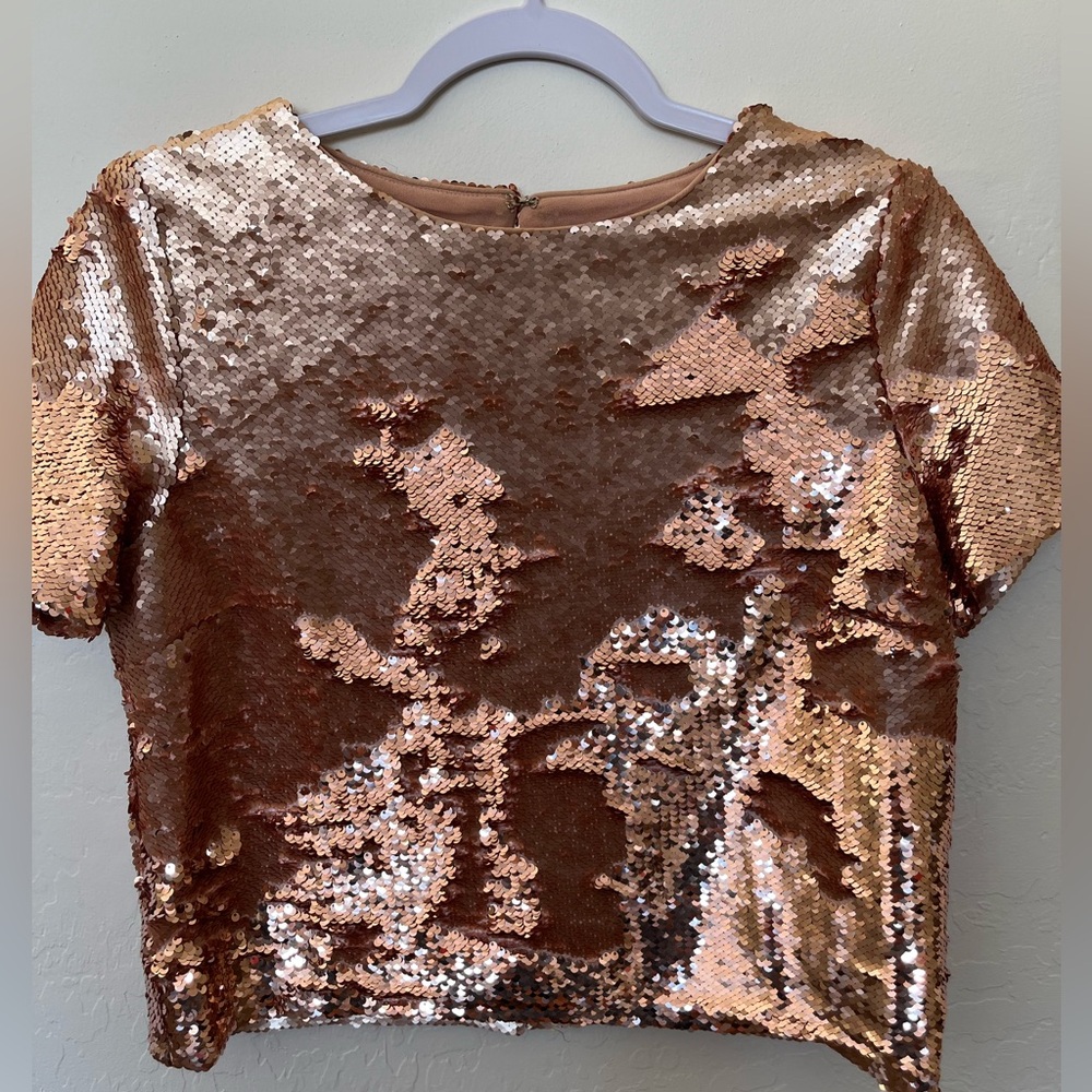 Chelsea & Violet Bronze Sequin Top